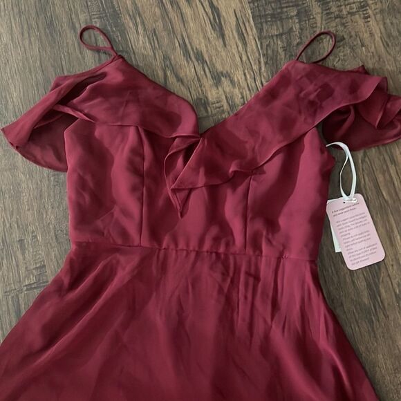 NWT DESSY COLLECTION JUNIOR BRIDESMAID DRESS JR548 IN BURGUNDY - size 16 Juniors - Picture 5 of 6